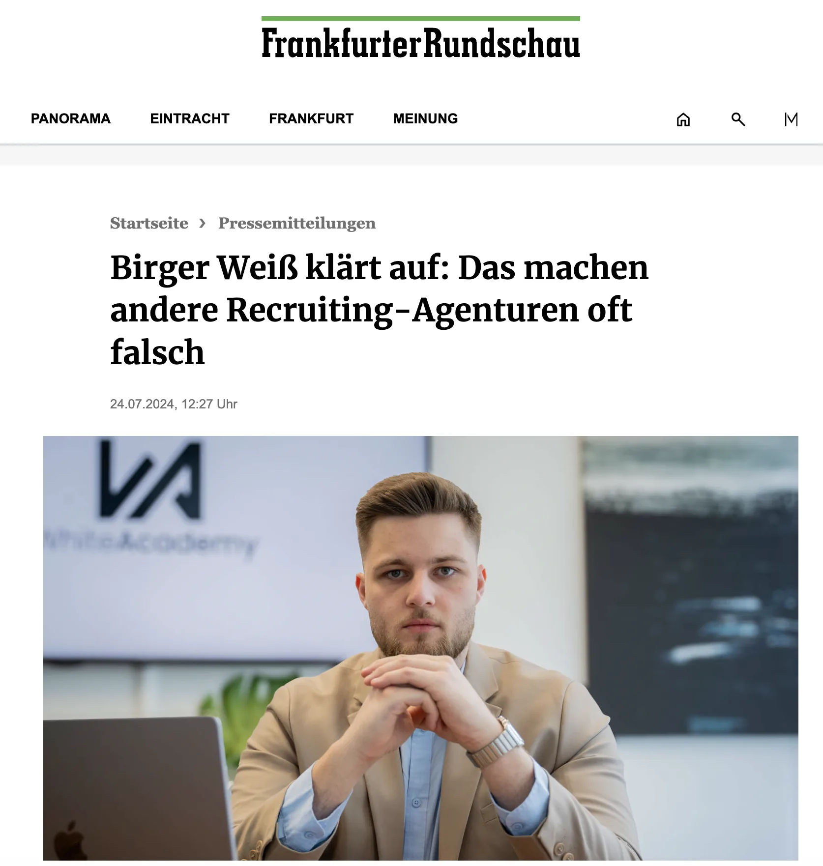 Artikel in der Frankfurter Rundschau